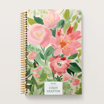 6x9 Notebook/Journal - Blossom Dreams Pink Green