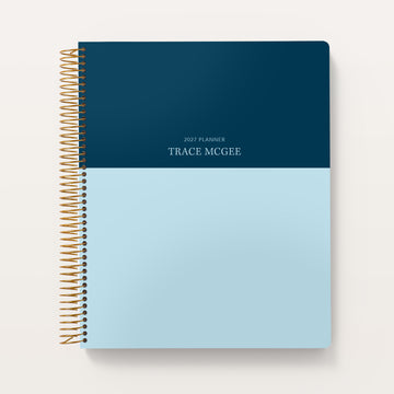 8.5x11 Teacher Planner - Blue Navy Color Block