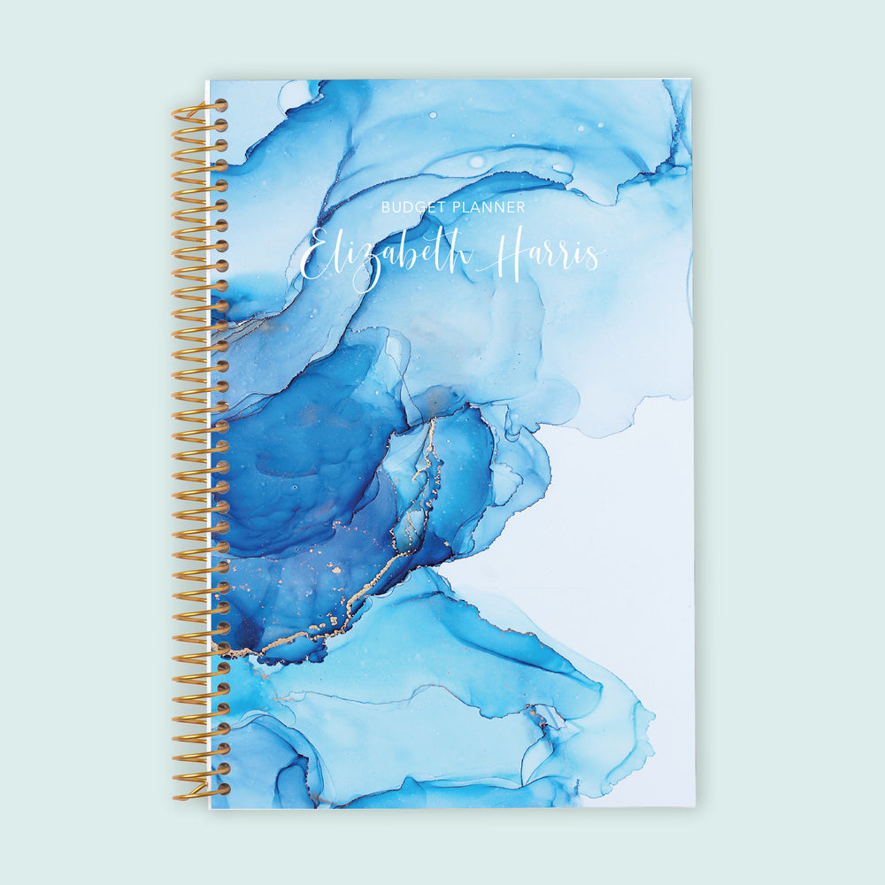 6x9 Budget Planner - Blue Abstract Ink