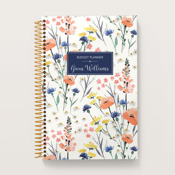 6x9 Budget Planner - Field Flowers Blue