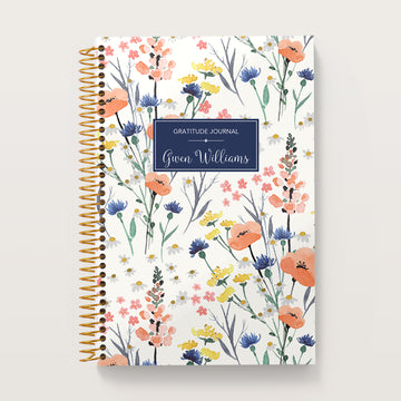 6x9 Gratitude Journal - Field Flowers Blue