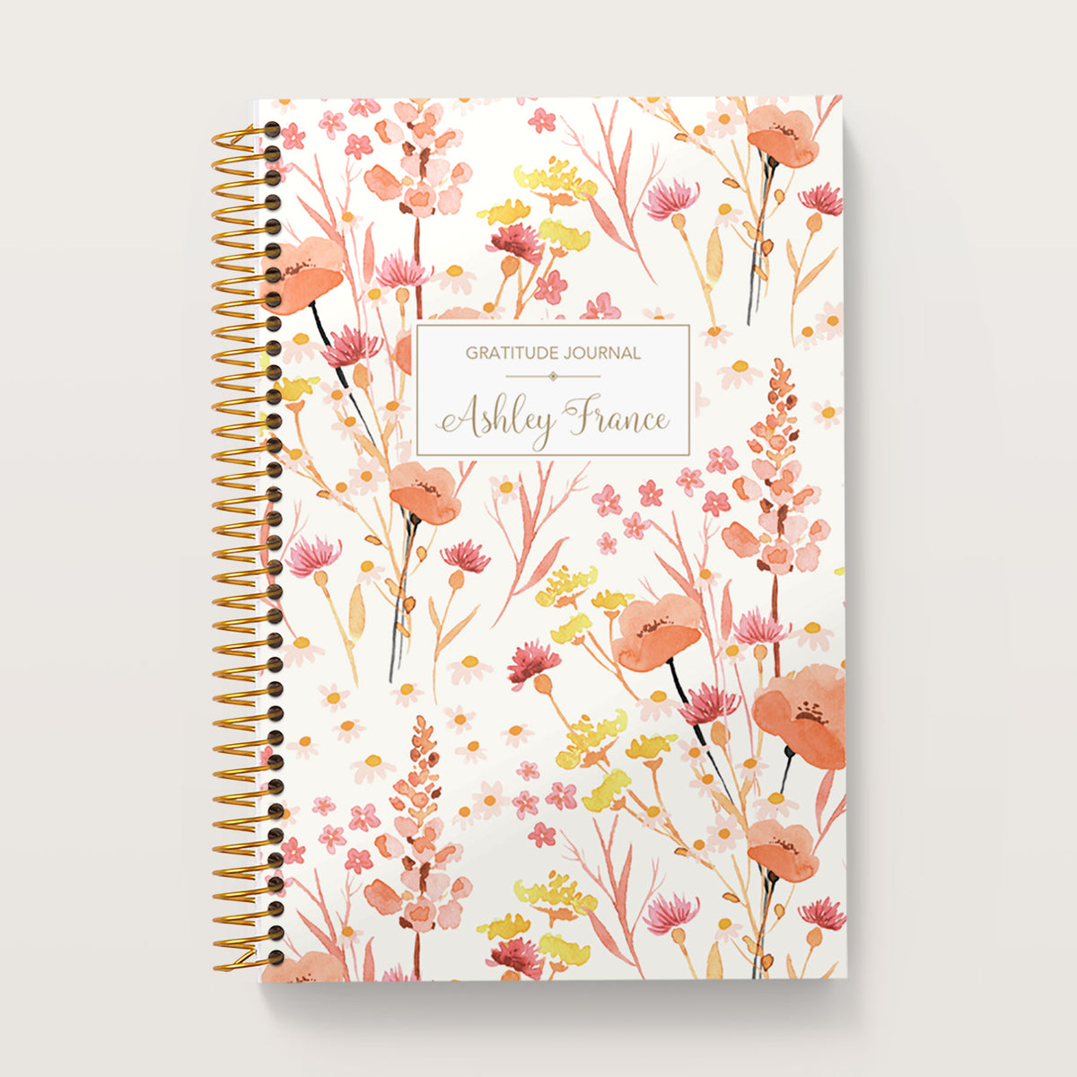 Field Flowers Pink cover on a 6×9 Posy gratitude journal