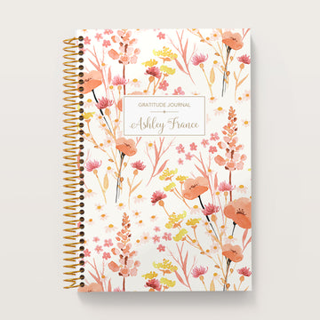 6x9 Gratitude Journal - Field Flowers Pink