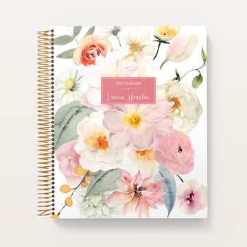 8.5x11 Weekly Planner - Flirty Florals Blush