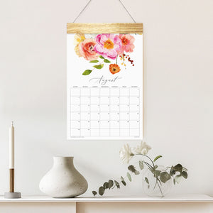 
                  
                    August page of the Flirty Florals wall calendar
                  
                