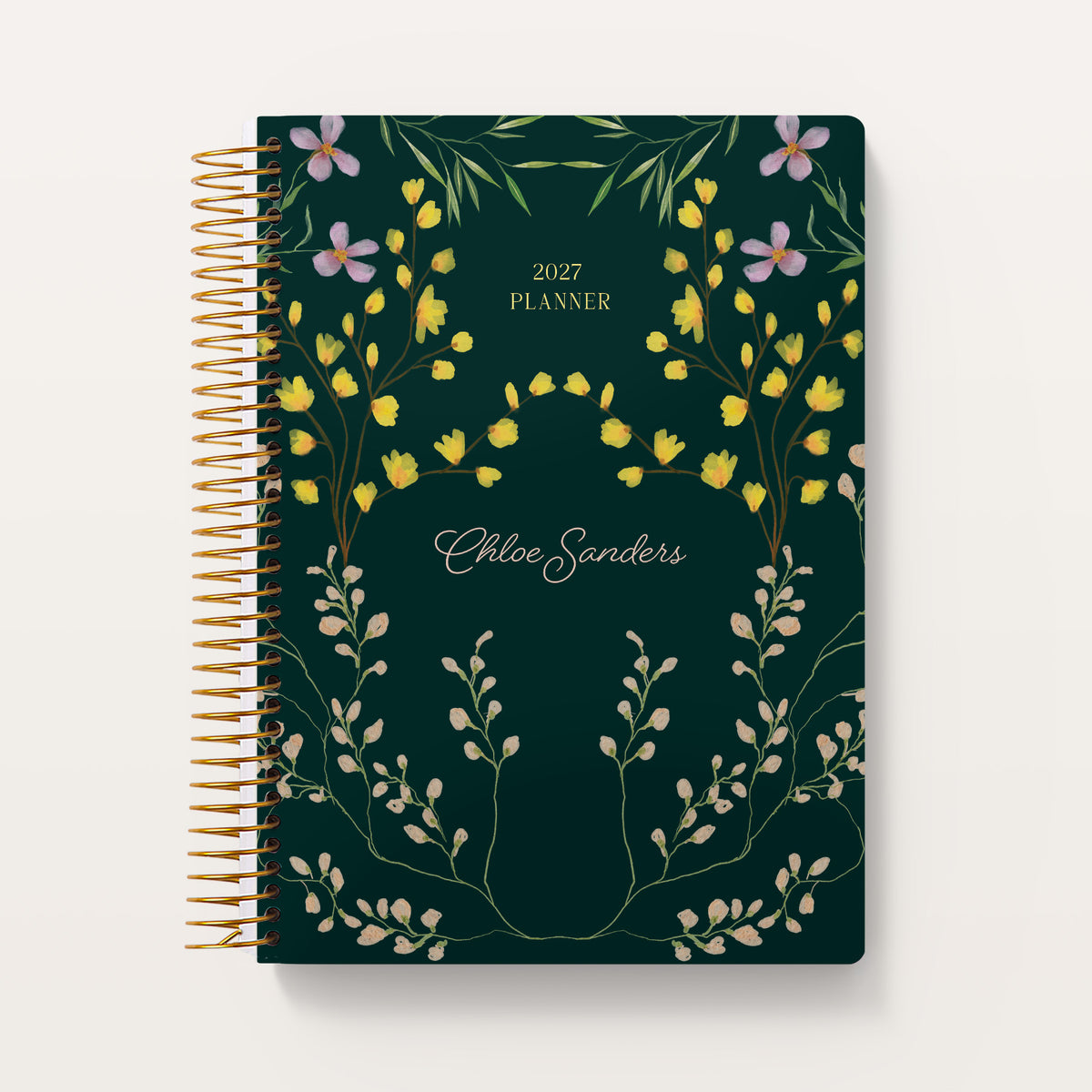Flower Frame Green cover on a 6×9 Posy planner