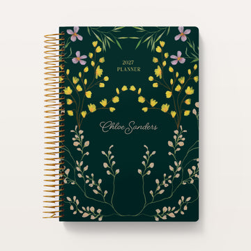 6x9 Self Care Planner - Flower Frame Green