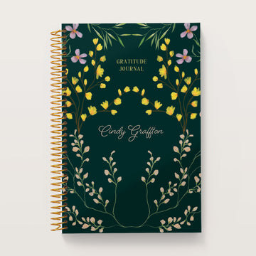 6x9 Gratitude Journal - Flower Frame Green