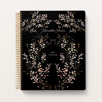 8.5x11 Teacher Planner - Flower Frame Pink