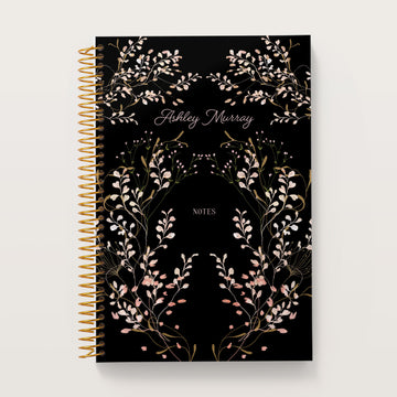6x9 Notebook/Journal - Flower Frame Pink