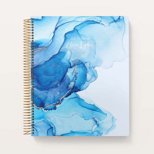 8.5x11 Monthly Planner - Bue Abstract Ink