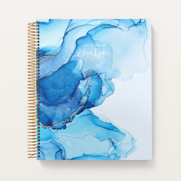 8.5x11 Monthly Planner - Bue Abstract Ink