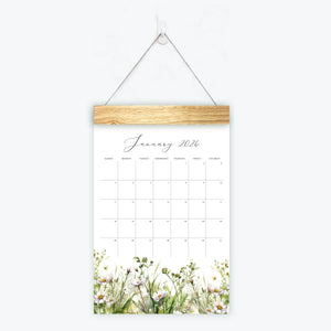 
                  
                    January page of the Meadow Floral wall calendar
                  
                