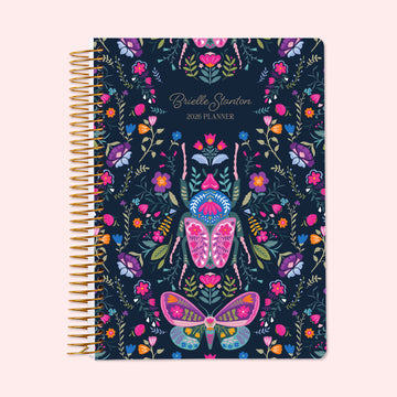 6x9 Weekly Planner - Midnight Garden Wings