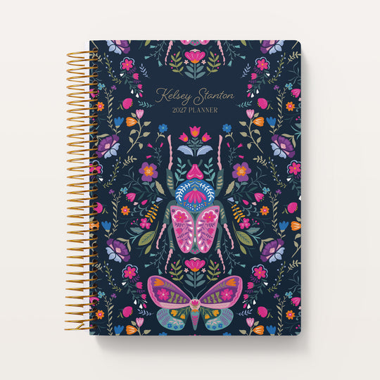 6x9 Weekly Planner - Midnight Garden Wings