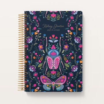 6x9 Daily Planner - Midnight Garden Wings