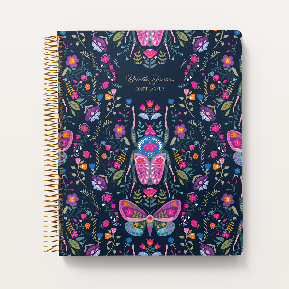 Midnight Garden Wings cover on an 8.5×11 Posy planner
