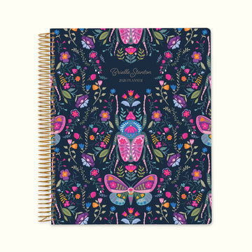 8.5x11 Monthly Planner - Midnight Garden Wings