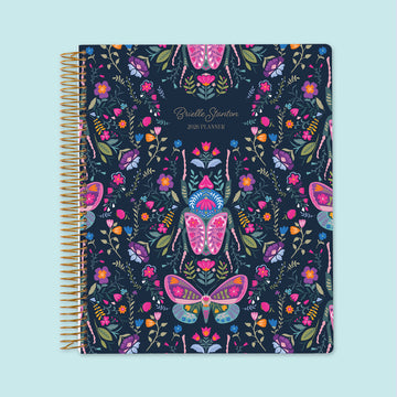 8.5x11 Weekly Planner - Midnight Garden Wings