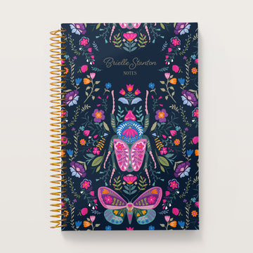 6x9 Notebook/Journal - Midnight Garden Wings