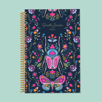 6x9 Notebook/Journal - Midnight Garden Wings