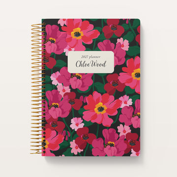 6x9 Daily Planner - Midnight Spring Bloom