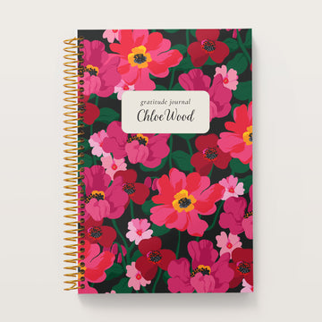 6x9 Gratitude Journal - Midnight Spring Bloom