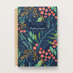 
                  
                    Navy Watercolor Floral cover on a 6×9 Posy gratitude journal
                  
                