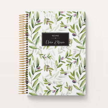 Personalized Recipe Book - Olive Branches