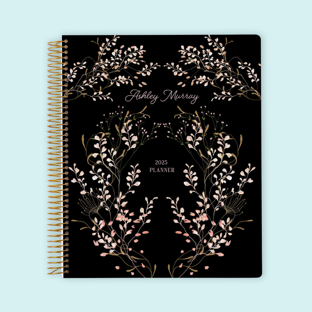 8.5x11 Weekly Planner - Flower Frame Pink