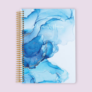 Self Care Planner - Blue Abstract Ink