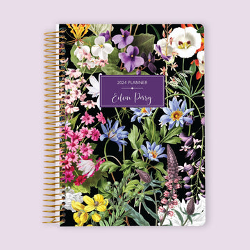 Self Care Planner - Colorful Florals Black