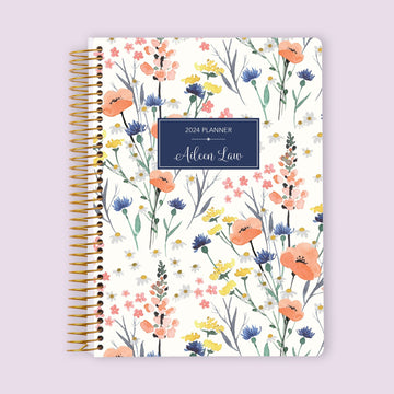 Self Care Planner - Field Flowers Blue