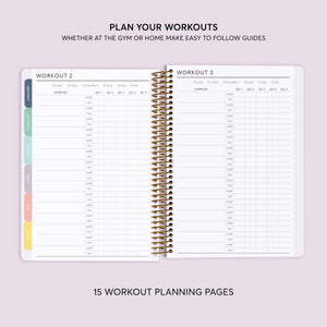 
                  
                    Workout planning pages in a 6×9 Posy self-care planner
                  
                