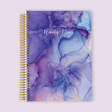 Self Care Planner - Purple Blue Flowing Ink