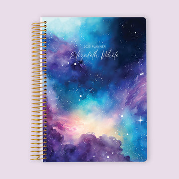 Self Care Planner - Space Galaxy Blue Purple