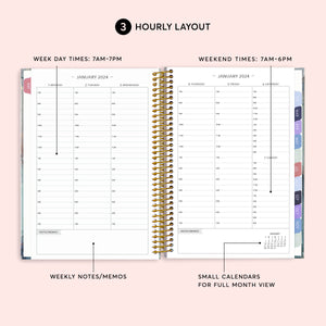 
                  
                    6x9 Hardcover Weekly Planner - Aqua Gold Abstract Ink
                  
                