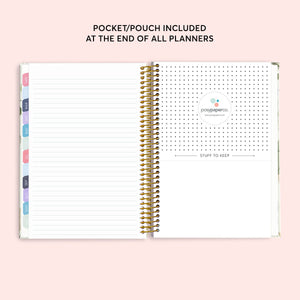 
                  
                    Storage pocket at the back of a 6×9 hardcover Posy planner
                  
                