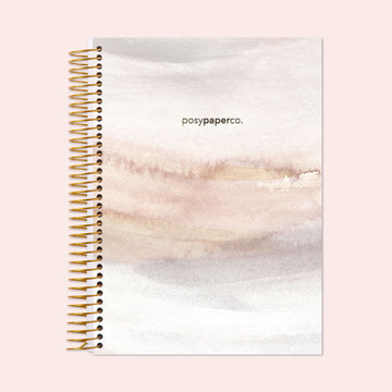 6x9 Hardcover Monthly Planner - Neutral Watercolor Gradient