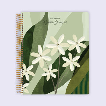 8.5x11 Student Planner - Abstract Florals Green