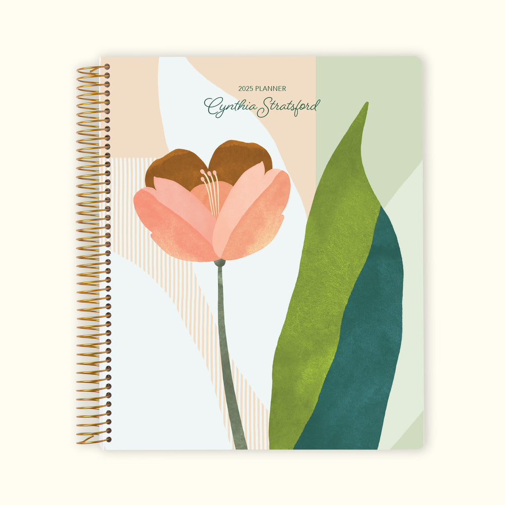8.5x11 Monthly Planner - Abstract Florals Multicolor