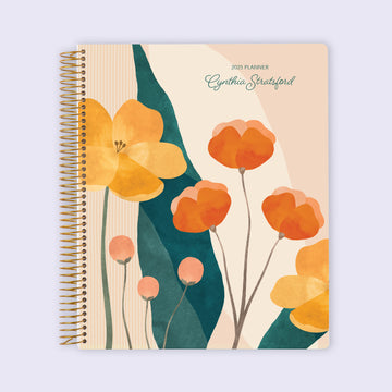 8.5x11 Student Planner - Abstract Florals Pink Multicolor