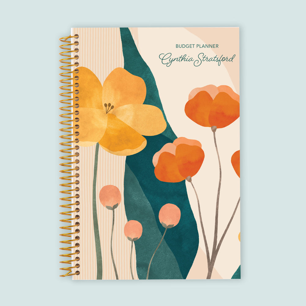 6x9 Budget Planner - Abstract Florals Pink Multicolor