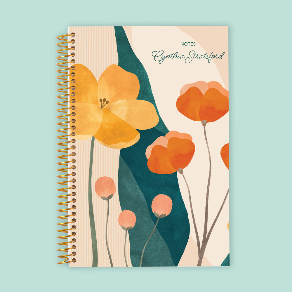 6x9 Notebook/Journal - Abstract Florals Pink Multicolor
