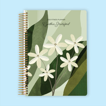6x9 Fitness Planner - Abstract Florals Green