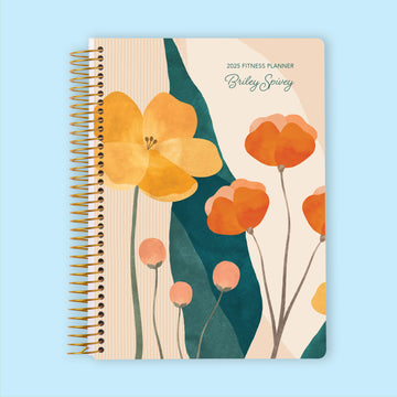 6x9 Fitness Planner - Abstract Florals Pink Multicolor