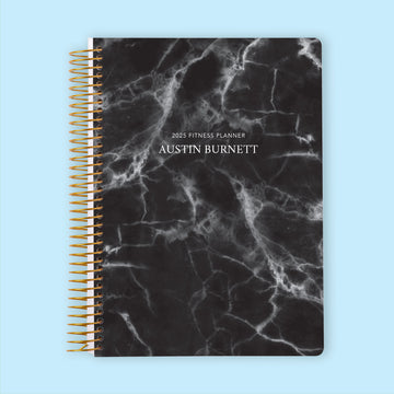 6x9 Fitness Planner - Black Marble