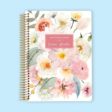 6x9 Fitness Planner - Flirty Florals Blush