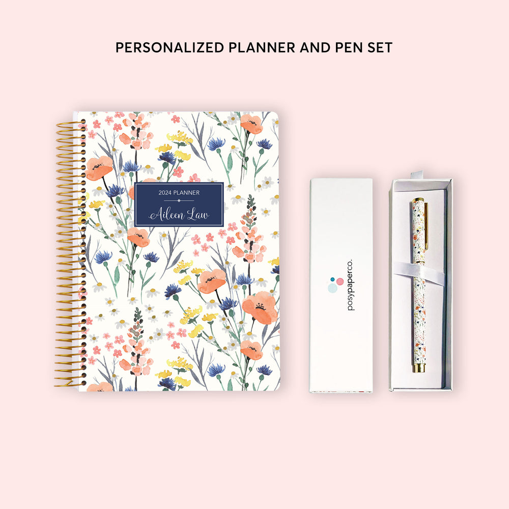 
                  
                    6x9 Weekly Planner and Rollerball Pen Set - Field Flowers
                  
                