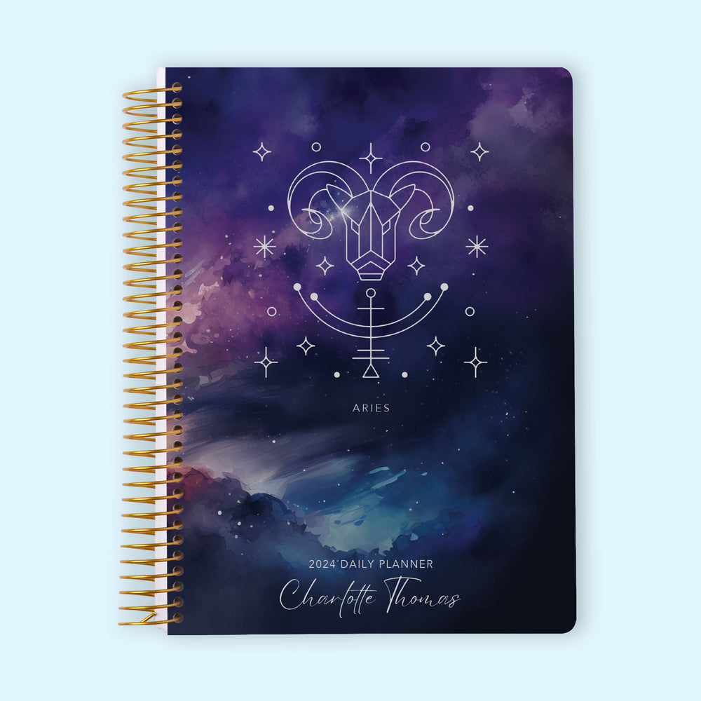 6x9 Daily Planner - Aries Zodiac Sign